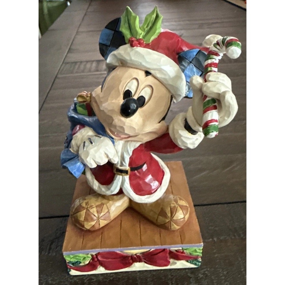 Jim Shore Disney Traditions Mickey Santa Bringing Holiday Cheer 4052002 6"